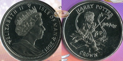 Остров Мэн. 1 крона. 2001 (Unc. Карточка)