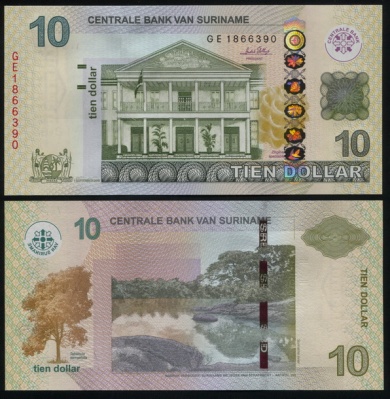 Суринам. 10 долларов (Unc) 2010