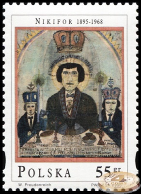 Польша. 1998. Автопортрет. Никифор Крыницкий [1895-1968] (Почтовая марка. MNH OG)