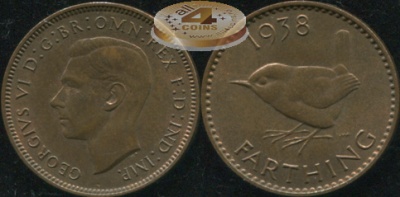Великобритания. 1 фартинг. 1938. (Unc)