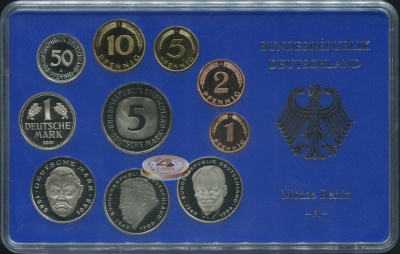 Германия (ФРГ). Официальный набор (Proof. 10 монет) 2001.A