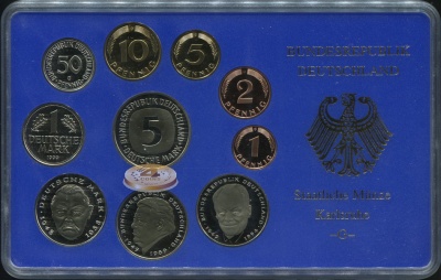Германия (ФРГ). Официальный набор (Proof. 10 монет) 1999.G