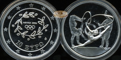 Греция. 10 евро. 2003 (Proof. Серебро)