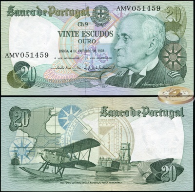Португалия. 20 эскудо (Unc) 1978