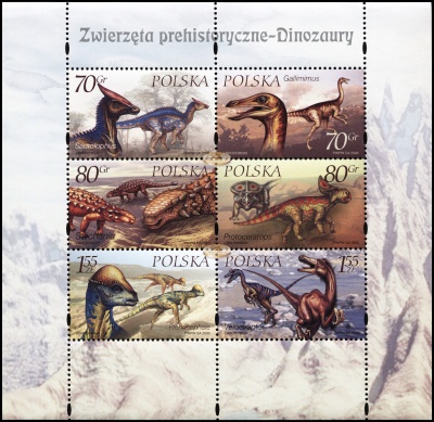 Польша. 2000. Динозавры (Малый лист. MNH OG)