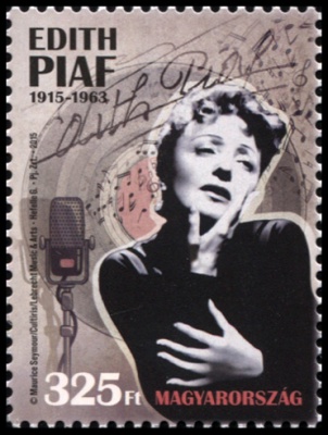 Венгрия. 2015. 100 лет со дня рождения Эдит Пиаф (Почтовая марка. MNH OG)
