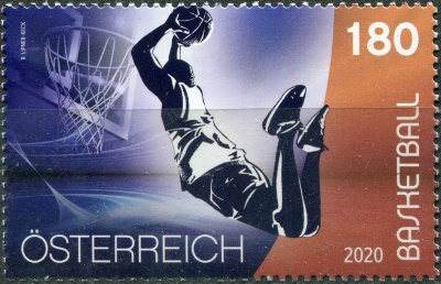 Австрия. 2020. Спорт и мяч. Баскетбол (Почтовая марка. MNH OG)