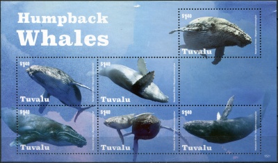 Тувалу. 2015. Горбатый кит (Малый лист. MNH OG)