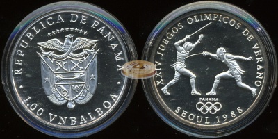 Панама. 1 бальбоа. 1988 (Proof. Серебро)