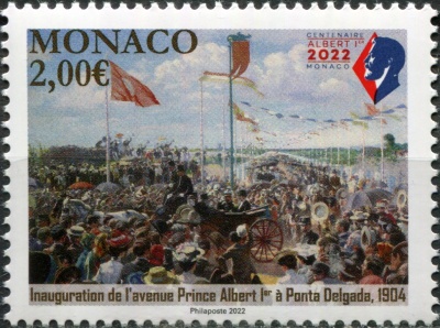 Монако. 2022. Принц Альберт на Азорских островах, 1904 (Почтовая марка. MNH OG)