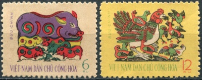 Вьетнам. 1962. Народные картины для праздника Тет из деревни Хо (Серия. MNH OG)