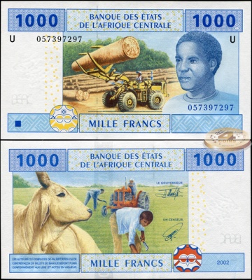 Камерун [КФА Центр] Банкнота 1000 франков 2002 (2003) Unc Бумага Кат# P.207Ua