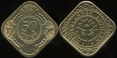 Нидерландские антиллы. 50 центов. 1990 (Unc)