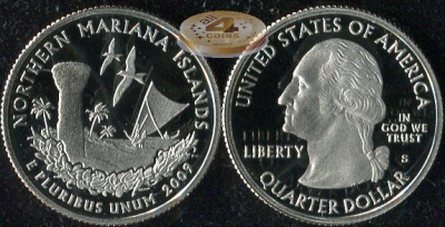 США. Квотер (25 центов). 2009.S (Proof) Северные Марианские о-ва
