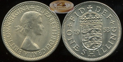 Великобритания. 1 шиллинг. 1953 (Unc)