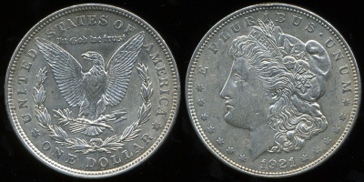 США. 1 доллар. 1921 (Unc. Серебро)