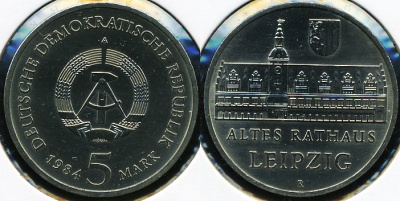 Германия (ГДР). 5 марок. 1984 (Unc)