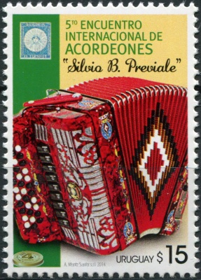 Уругвай. 2014. 5-й Международный слет аккордионистов (Почтовая марка. MNH OG)