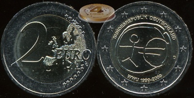 Германия. 2 евро. 2009 D (Unc. Биметалл)