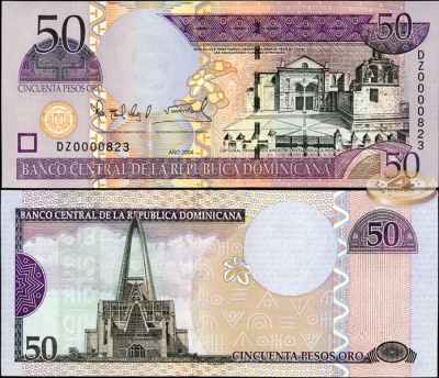 Доминиканская республика. 50 песо (Unc) 2004