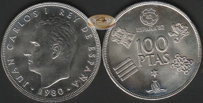 Испания. 100 песет. 1980 (Unc)