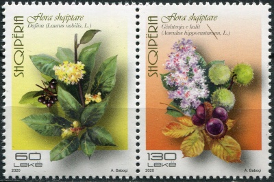 Албания. 2020. Местная флора (Сцепка. MNH OG)