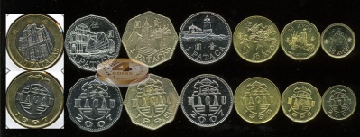 Макао. Набор №3 (7 монет. 1 биметалл) 1993-2007