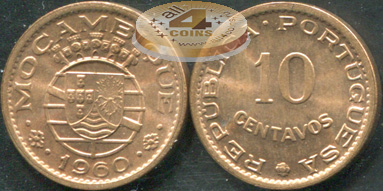 Мозамбик (Португальский). 10 центаво. 1960 (Unc)