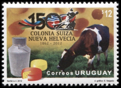 Уругвай. 2012. 150 лет Швейцарской колонии Nueva Helvecia (Почтовая марка. MNH OG)