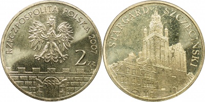Польша. Монета 2 злотых. 2007 (KM#Y.613. Unc) Волость Старгард-Щециньски
