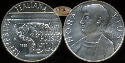 Италия. 500 лир. 1993 (Unc. Серебро)