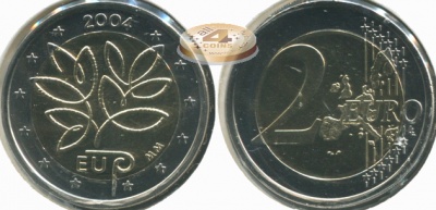 Финляндия. 2 евро. 2004 (Unc. Биметалл)