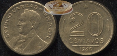 Бразилия. 20 центаво. 1946 (aUnc)