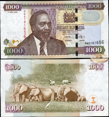 Кения. 1000 шилингов (Unc) 2006