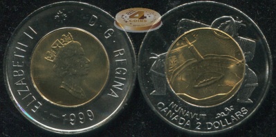 Канада. 2 доллара. 1999 (Unc. Биметалл)
