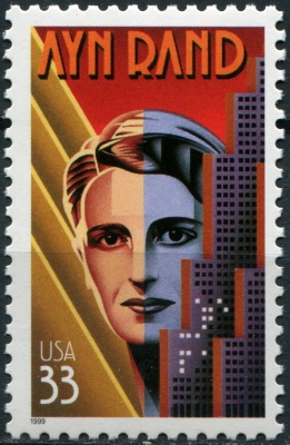 США. 1999. Айн Рэнд (1905-1982), писательница (Почтовая марка. MNH OG)
