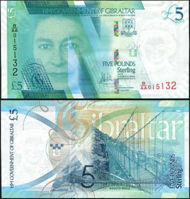Гибралтар. Банкнота 5 фунтов. 21.08.2020. Unc. Бумага. Кат# P.NL
