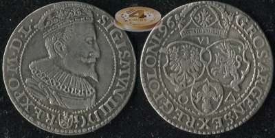 Речь Посполитая. 4 грошера. 1596 (aXF. Серебро)