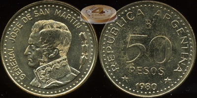 Аргентина. 50 песо. 1980 (Unc)