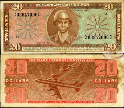 США. 20 долларов (aXF) 1969