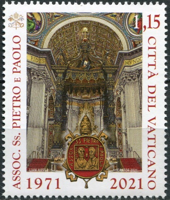 Ватикан. 2021. 50-летие Ассоциации святых Петра и Павла (Почтовая марка. MNH OG)