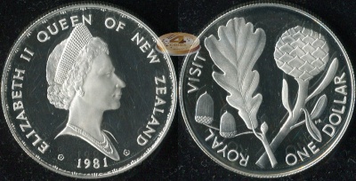 Новая Зеландия. 1 доллар. 1981 (Proof. Серебро)