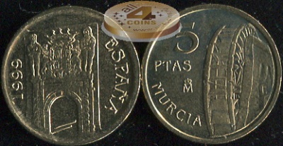 Испания. 5 песет. 1999 (Unc)
