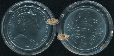 Британские Виргинские о-ва. 5 долларов. 2014 (Unc. Этуи)