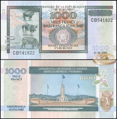 Бурунди. 1000 франков (Unc) 2009