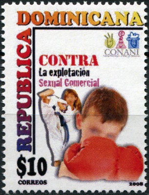 Доминиканская респ. 2008. CONANI против сексуальной эксплуатации детей (Почтовая марка. MNH OG)