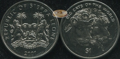 Сьерра Леоне. 1 доллар. 2001 (Unc)