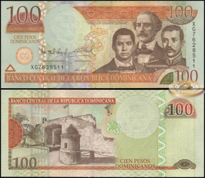 Доминиканская республика. 100 песо доминикано (Unc) 2011