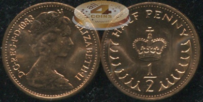 Великобритания. 1/2 пенни. 1983 (Unc)