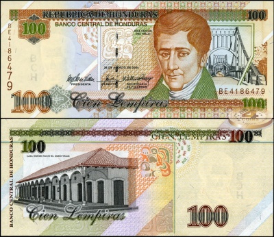 Гондурас. 100 лемпир (Unc) 2004